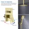 Kibi Cube Pressure Balanced Ceiling Mounted 2-Function Shower System with Rough In Valve - Brushed Gold KSF412BG - alternate 3